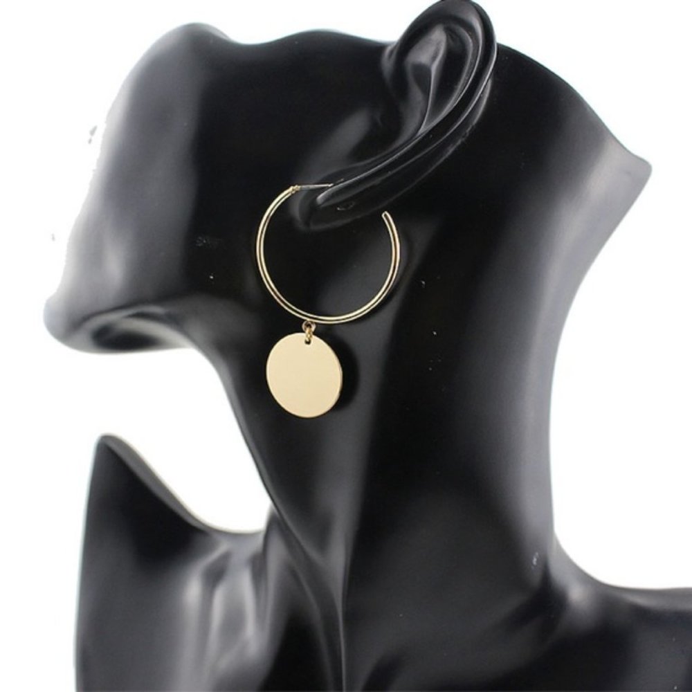 💕💕Last one Minimalist Circles Hoop Earrings - Picture 8 of 11